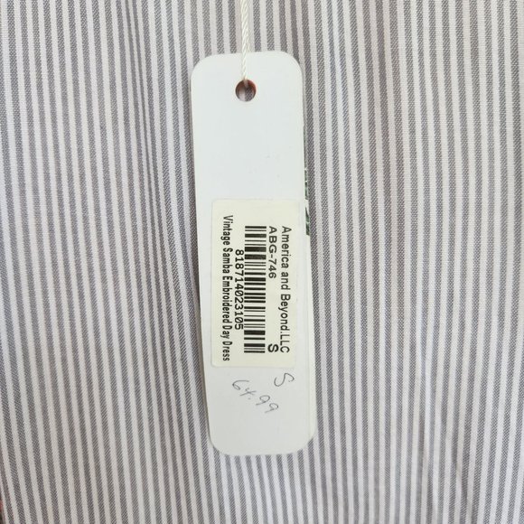 America and Beyond Boho Fringe Embroidered Mini Dress with Tassel Ties NEW w/TAG - Picture 10 of 12